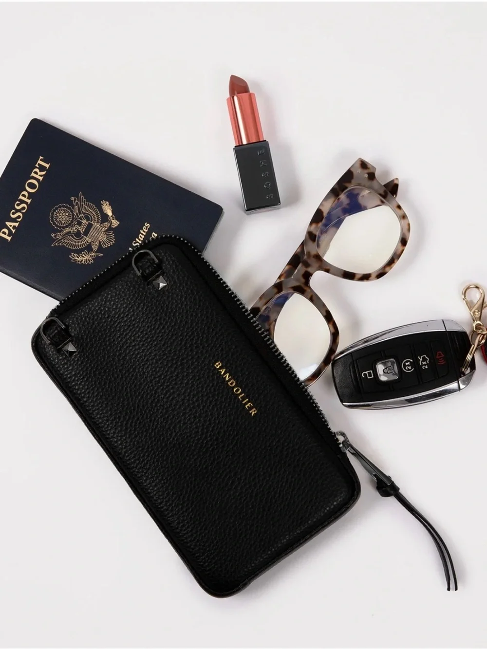 Bandolier Emma Pebble Leather Crossbody Phone Case + Expanded Pouch